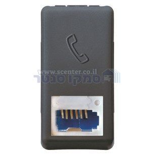 שקע טלפון בריטי שחור 1 מודול Top System RJ11 גוויס 