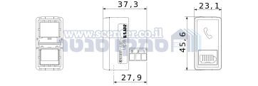 שקע טלפון בריטי שחור 1 מודול Top System RJ11 גוויס 