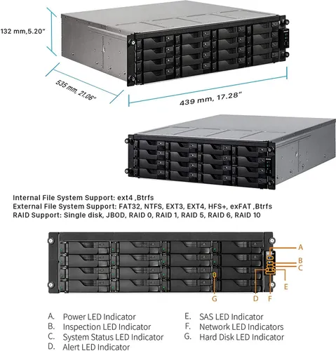 שרת ASUSTOR AS7116RDX 16 Bay NAS