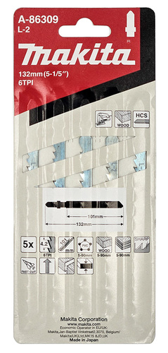 מארז 5 מסוריות למסור אנכי 132X8X6 עץ/פלסטיק MAKITA