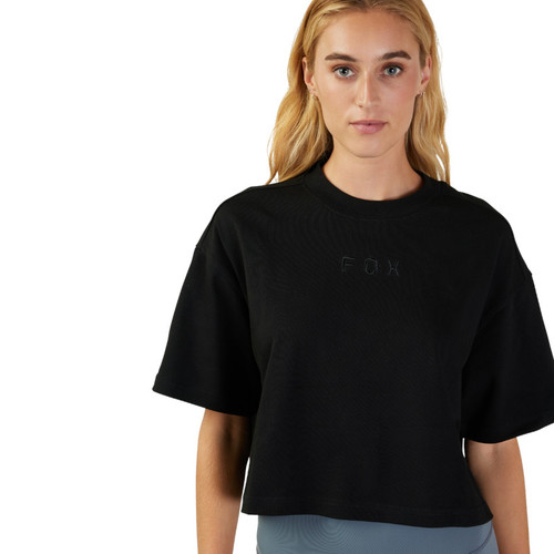 חולצת נשים פוקס שחור -  FOX W WORDMARK OS CROP TEE V25