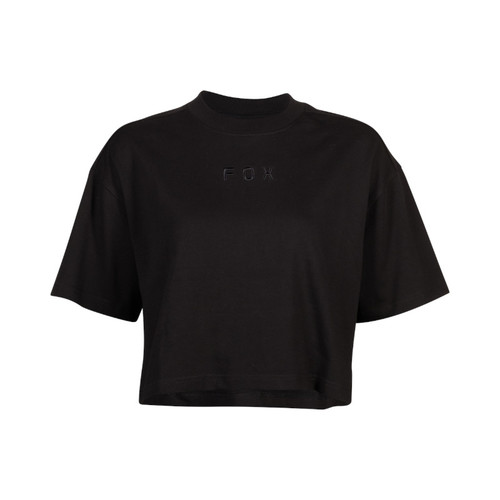 חולצת נשים פוקס שחור -  FOX W WORDMARK OS CROP TEE V25