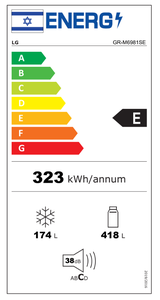 מקרר מקפיא עליון 596 ליטר LG אל ג'י GR-M6981S