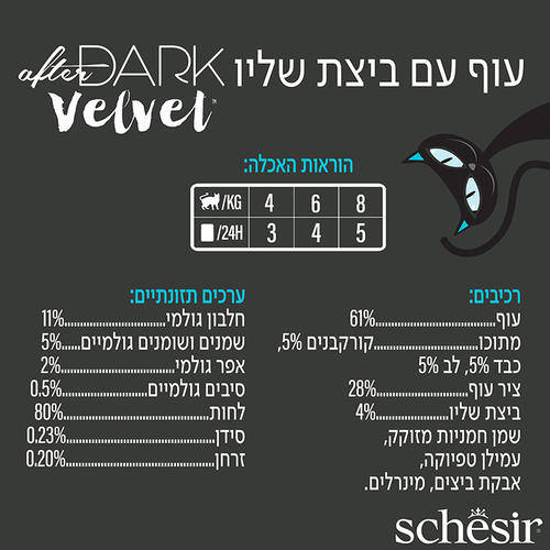מעדן לחתול שזיר אפטר דארק מוס עוף וביצה 80 גרם