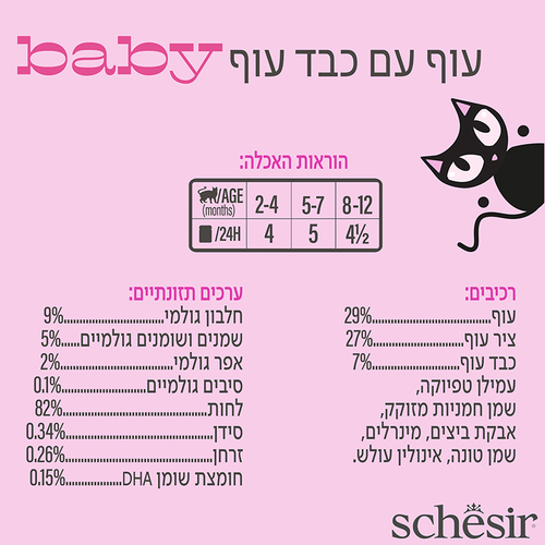 מעדן לחתול שזיר חתלתולים מוס עוף 70 גרם