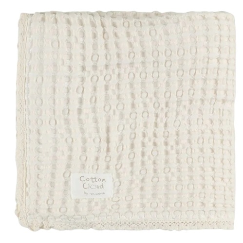 שמיכת פיקה גדולה 150/100 קולקציית Cotton Cloud בצבע שמנת מיננה