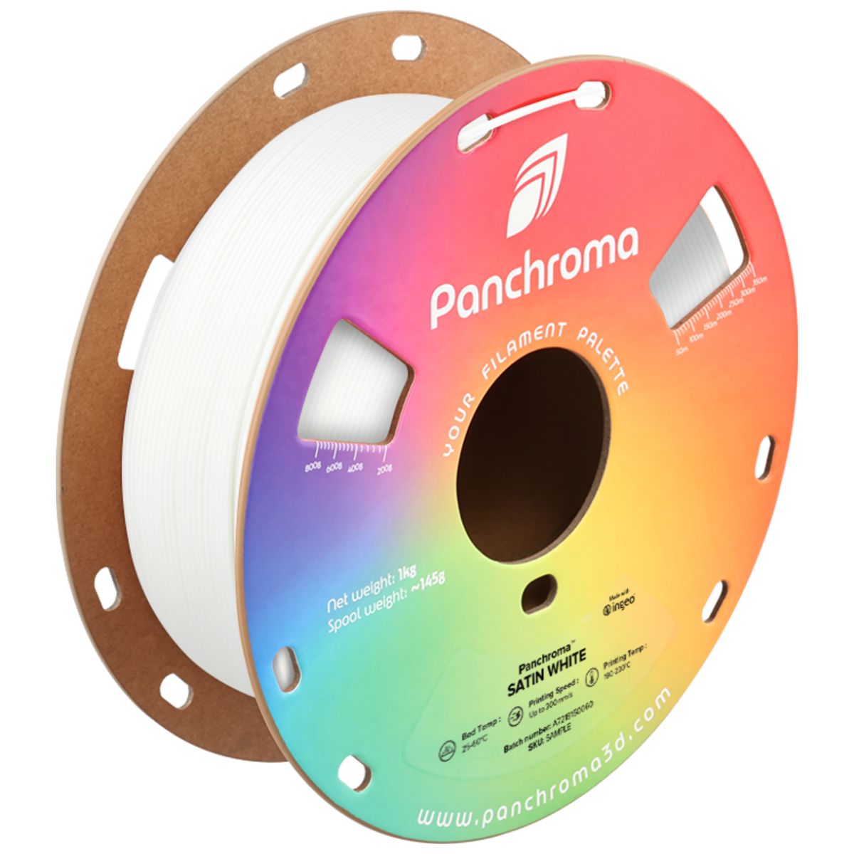 פילמנט סאטן לבן 1 ק"ג 1.75 מ"מ -  Panchroma Satin PLA+ White