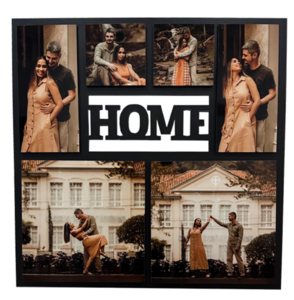 מסגרת ריבועית מעץ עם תמונות בעיצוב אישי - HOME 