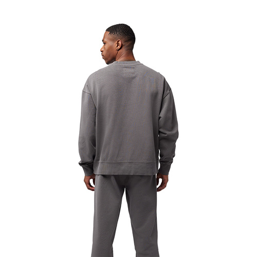קפוצ'ון פליז אוברסייז אפור - FOX WORDMARK OVERSIZED FLEECE CREW  V25