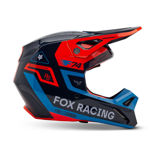 קסדת ילדים פוקס כחול / כתום - FOX YTH V1 LEAN V25
