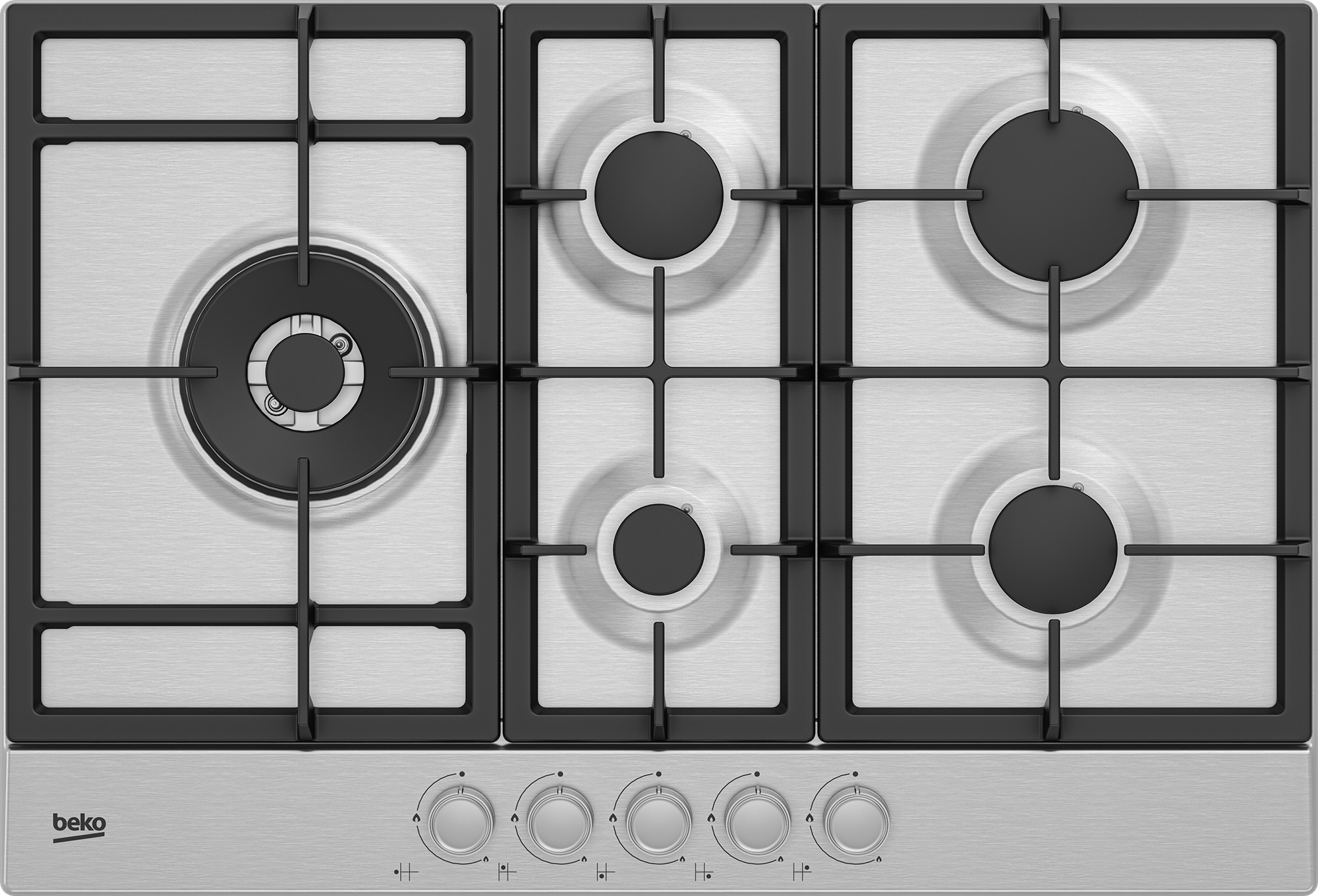 כיריים גז 5 להבות BEKO נירוסטה HIAL752205SX בקו