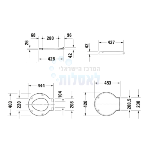 דורוויט 0065880000 DURAVIT Starck 1 | מושב אסלה וכיסוי 006588 | לבן