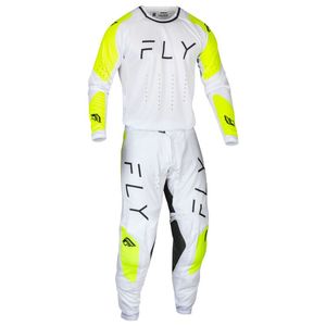 חליפת פליי לבן / צהוב - FLY RACING EVOLUTION DST V24