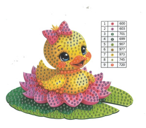 יצירה באבני יהלומים נוצצים דגם ברווזון