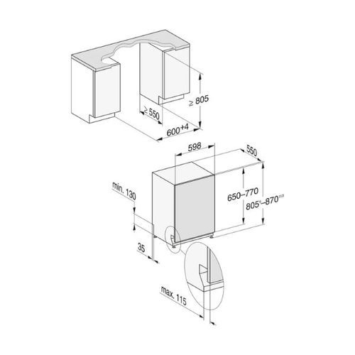 מדיח כלים אינטגרלי רחב 14 מע' Miele G5450 SCVI *פתיחה אוטו' מילה