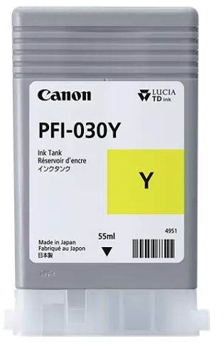 דיו צהוב לפלוטר קנון PFI-030Y - Yellow Ink Tank 130ml