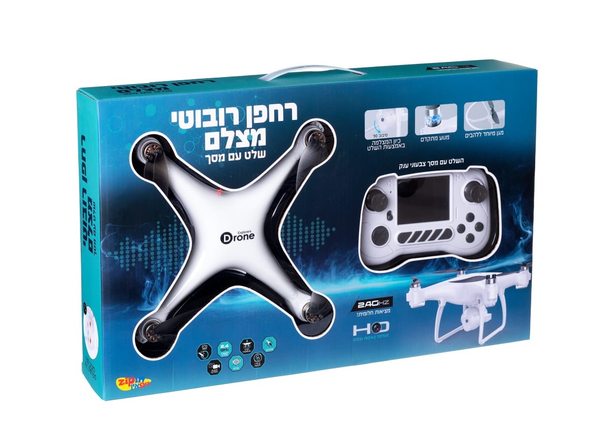 רחפן רובוטי עם מצלמה ומסך בשלט