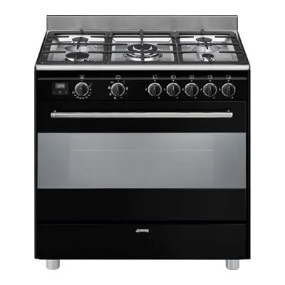תנור משולב כיריים BG91 שחור מט  Smeg