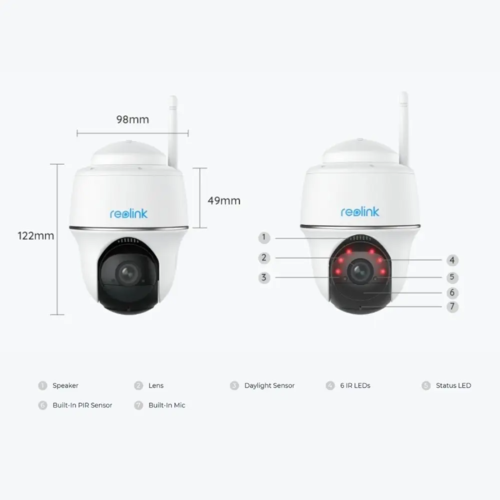 מצלמת אבטחה חיצונית אלחוטית REOLINK ARGUS PT LITE 3MP Super HD Battery 2.4GHz WiFi