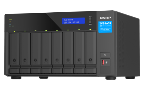 מערכת איחסון QNAP TVS-h874-i5-32G 8Bays 2xNVMe-Slots 32GB-RAM Tower NAS 