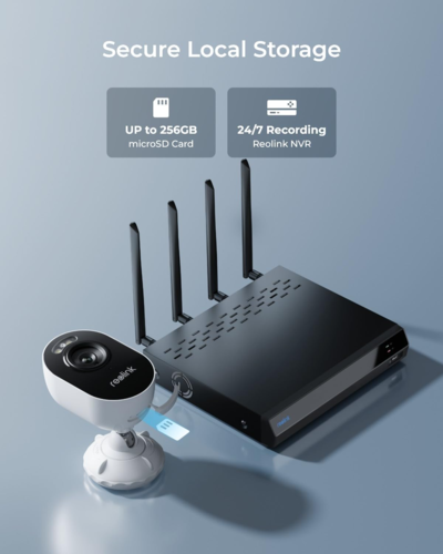 מצלמת אבטחה חיצונית REOLINK LUMUS 2K 4MP Smart 2.4/5 GHz Dual-Band Wi-Fi לבן