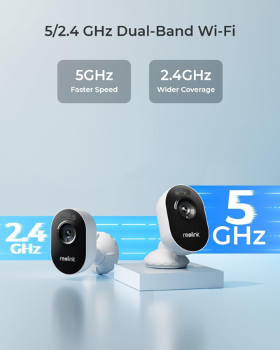 מצלמת אבטחה חיצונית REOLINK LUMUS 2K 4MP Smart 2.4/5 GHz Dual-Band Wi-Fi לבן