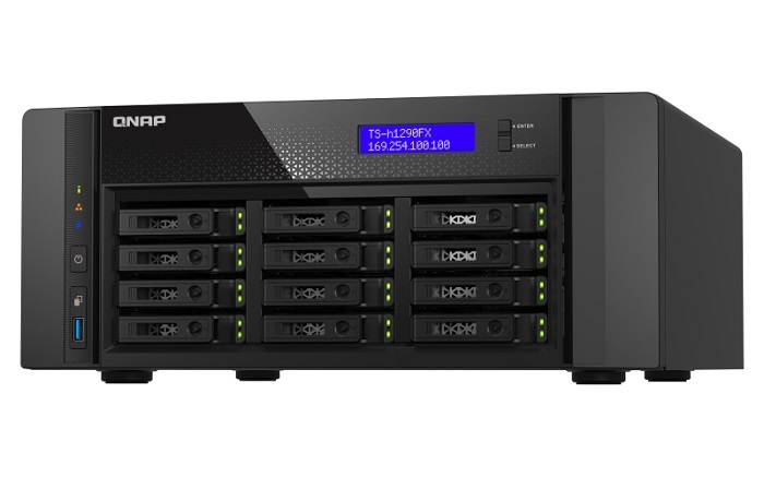 מערכת אחסון QNAP TS-h1290FX-7232P-64G 12Bays 64GB-RAM Tower NAS Server 