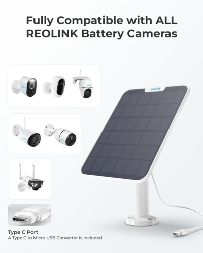 פאנל סולארי Reolink Solar Panel 2 5.8W עבור מצלמות אבטחה נטענות