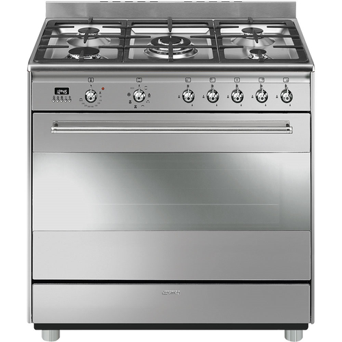תנור משולב כיריים גז 5 להבות Smeg סמג SSA91MAX9 נירוסטה