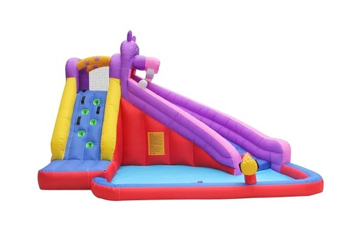 מתקן קפיצה מתנפח עם מים בינוני היפופוטם JUMPER שיכשוכית+מגלשה+קיר טיפוס דגם 63100 