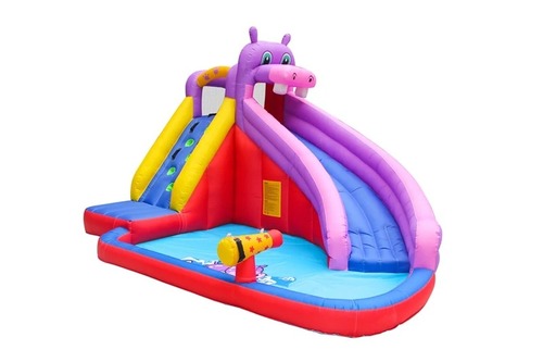 מתקן קפיצה מתנפח עם מים בינוני היפופוטם JUMPER שיכשוכית+מגלשה+קיר טיפוס דגם 63100 