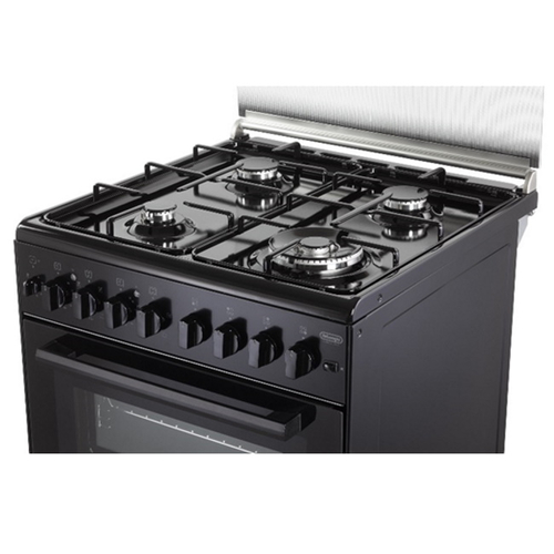תנור משולב כיריים גז - 4 להבות Delonghi דלונגי DCS12EDN-IL שחור