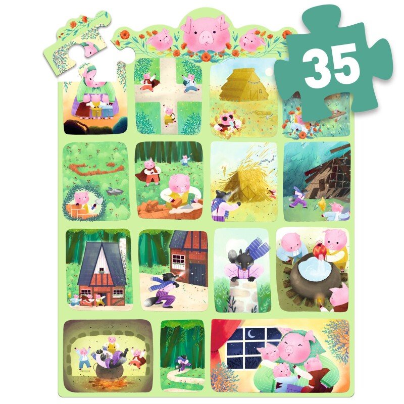 פאזל אגדות 35 שלושת החזרזירים