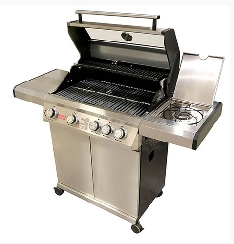 מנגל/גריל גז עשוי נרוסטה 4+1 להבות 60,000BTU מבית STANLEY דגם HABQ-4010S + כיסוי גשם ופלנצ’ה במתנה! - עריכת מפרט ותמונות
