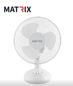 מאוורר שולחני 9" לבן 3 להבים 30W מבית MATRIX