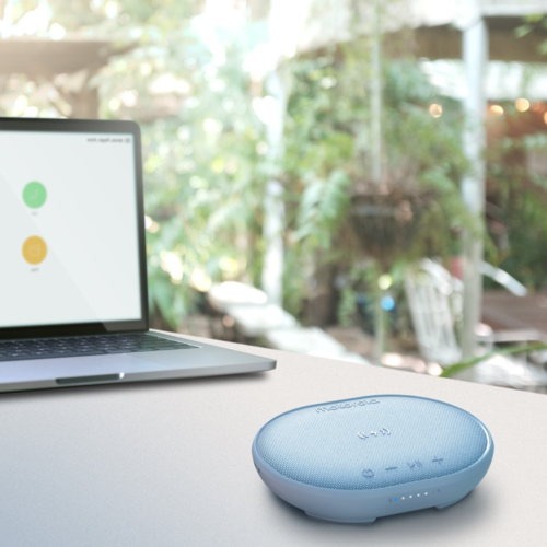 משטח טעינה אלחוטית עם רמקול בלוטוס מובנה Sonic Charge 500 כחול