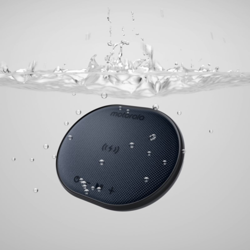 משטח טעינה אלחוטית עם רמקול בלוטוס מובנה Sonic Charge 500 שחור