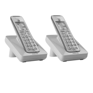 טלפון אלחוטי עם תפריט בעברית, דיבורית ושלוחה CD202 לבן