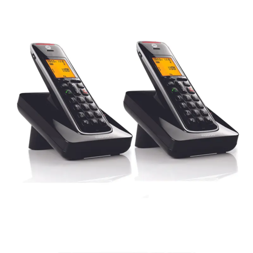 טלפון אלחוטי עם תפריט בעברית, דיבורית ושלוחה CD202 שחור