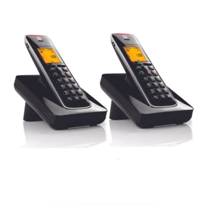 טלפון אלחוטי עם תפריט בעברית, דיבורית ושלוחה CD202 שחור