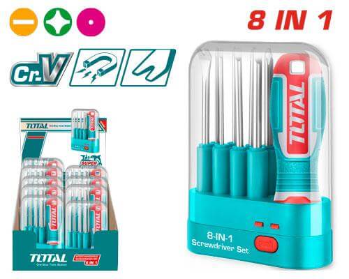 סט מברג מקצועי 9 חלקים TOTAL