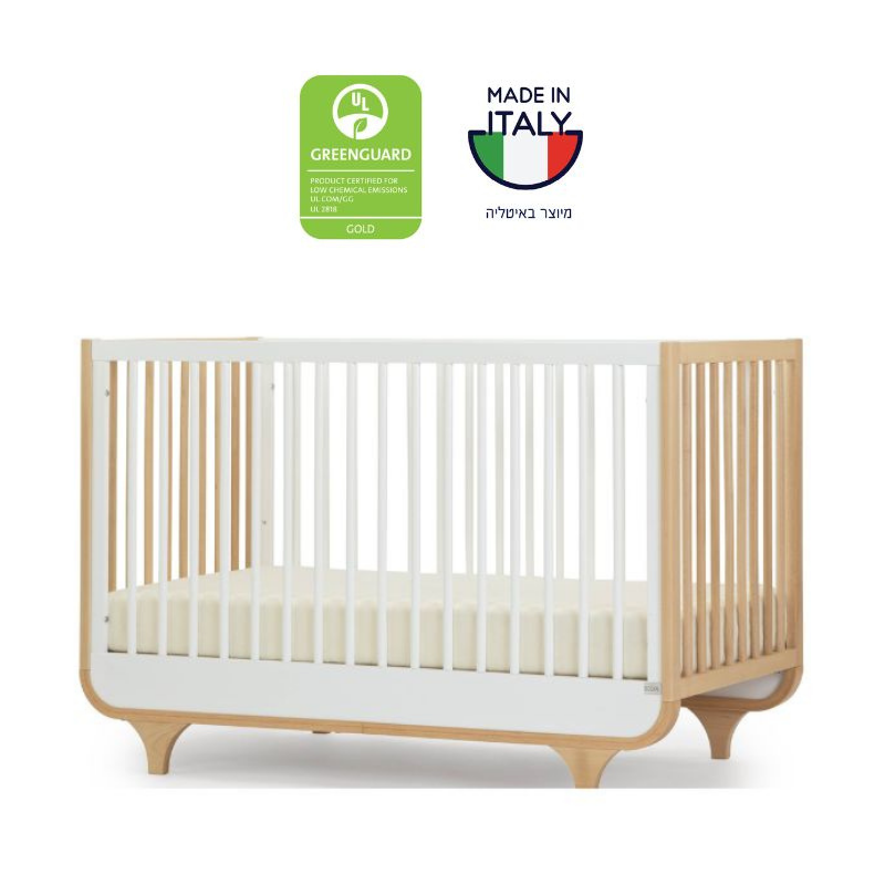 מיטה תינוק דגם ג׳ולי - לבן טבעי