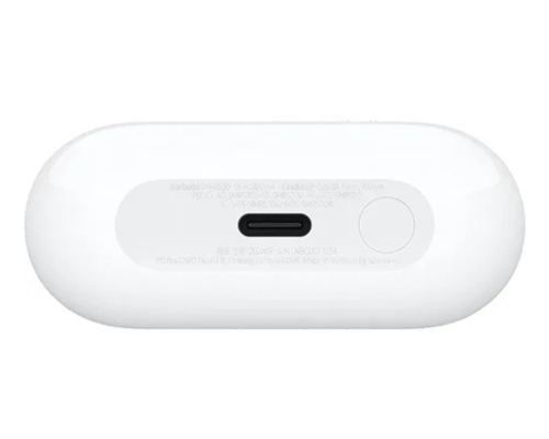 Samsung Galaxy Buds3 – חוויית סאונד חכמה עם ANC ו-Galaxy AI צבע לבן יבוא מקביל מבט מלמטה - טעינה