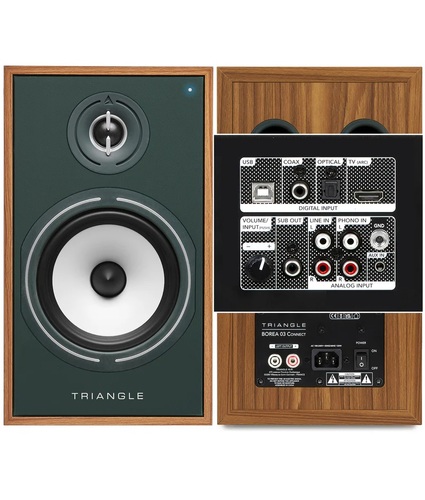 רמקולים מוגברים ופטיפון 1 Triangle BR03 CONNECT + Pro-Ject LUNAR