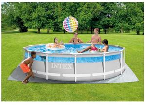 בריכת עמודים INTEX 427cm x 107cm דגם PRISM עם חלון שקוף (יבואן רשמי)