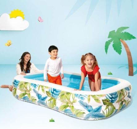 בריכה משפחתית מתנפחת הדפס טרופי 229/152/48 INTEX