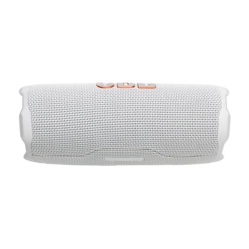 רמקול JBL Flip 7 לבן בהפעלה בזמן טיול בטבע
