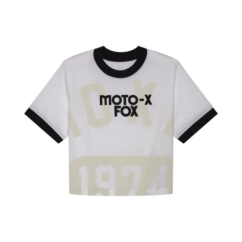חולצה קצרה לנשים פוקס שחור - FOX W CIRCA 74 RINGER SS TEE V25 