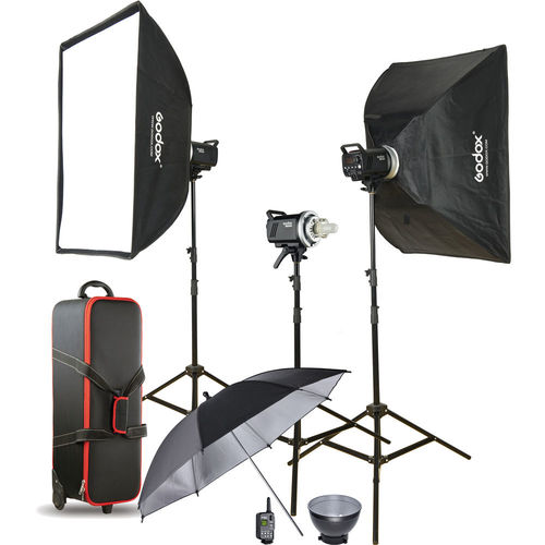 קיט 3 פלאשים סטודיו Godox MS300-D