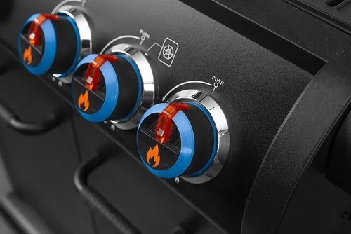 גריל גז RUBICON 4X GHOST בצבע שחור מט עם 4 מבערים, מבער אחורי, כירת צד אינפרא אדום, מערכות FPS ו-SGS מתקדמות ומשטח צלייה מרווח 70X44 ס